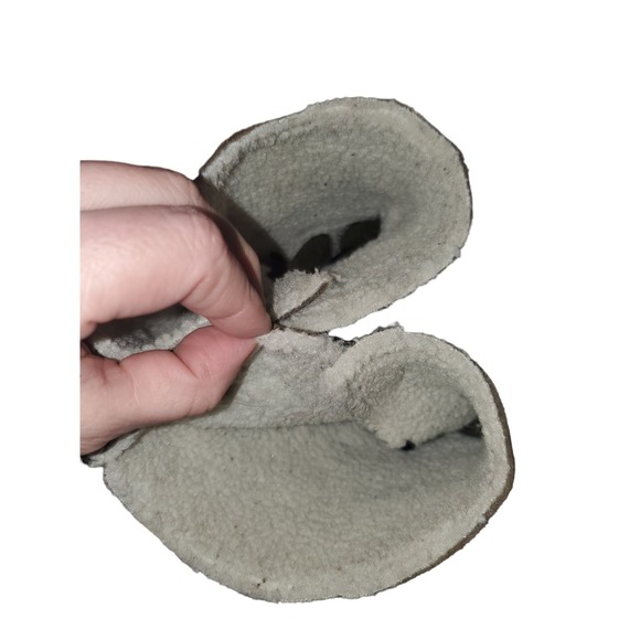 Women's Olive Green Suede Faux Fur Mid Calf Boots US 9M FAIR - Picture 4 of 8